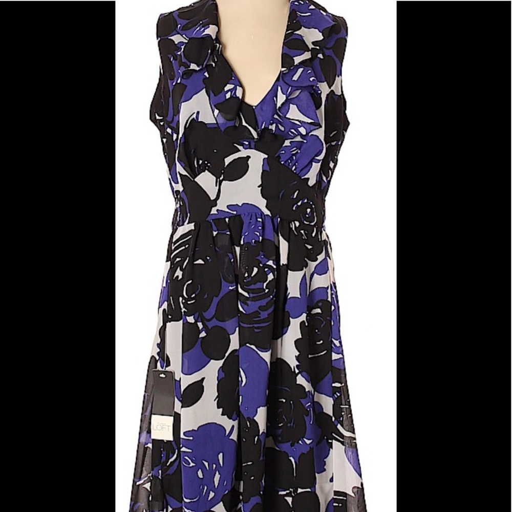 Trulli fully lined purple, black and white dress.